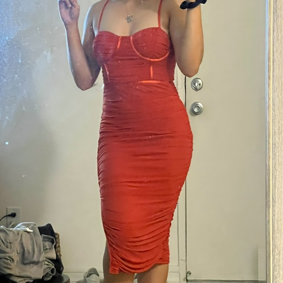 Ruched Midi Dress - Picture 1 of 3